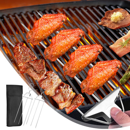 Triple Prong BBQ Skewers for Effortless Grilling