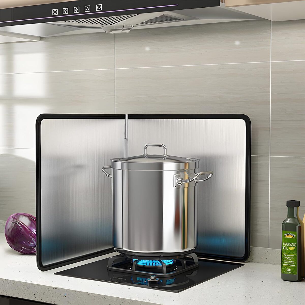 Stainless Steel Grease Shield for Frying and Cooking Oil Protection