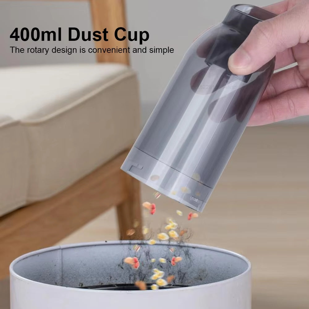 Compact Cordless Car Vacuum with Powerful Suction and Attachments
