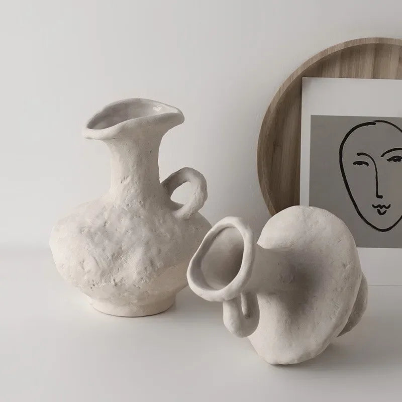 Textured Ceramic Vase for Home Decor – Minimalist Art Design