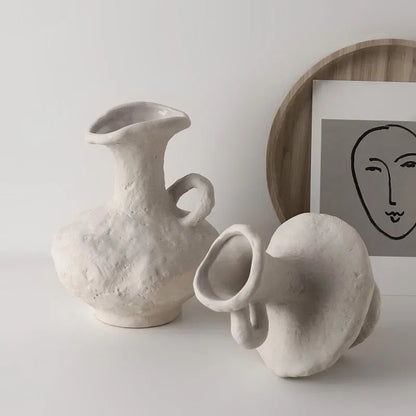 Textured Ceramic Vase for Home Decor – Minimalist Art Design