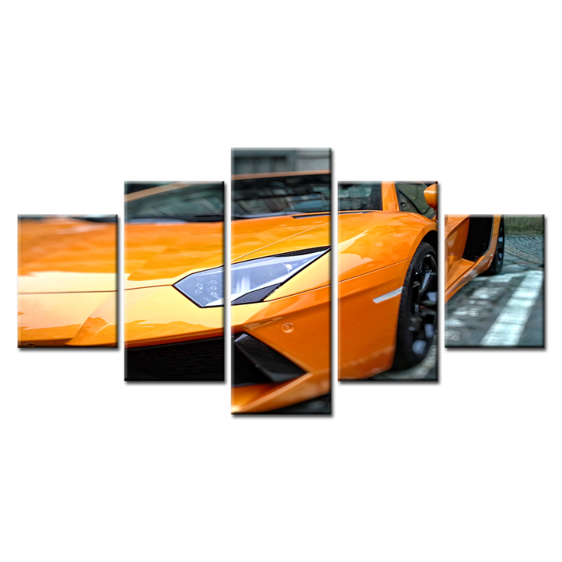 Vibrant Five-Piece Classic Car Canvas Art Set