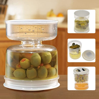 Pickle and Olive Jar Container with Strainer