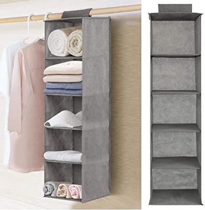 Versatile 5-Tier Foldable Hanging Storage Organizer