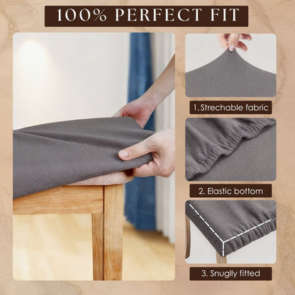 4-Pack Chair Covers for Dining Room Chairs | Stretchy & Stain-Resistant