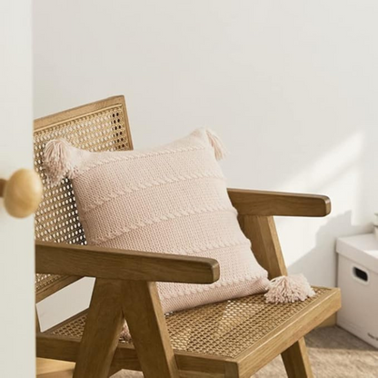 Cozy Nordic Knit Tassel Throw Pillow
