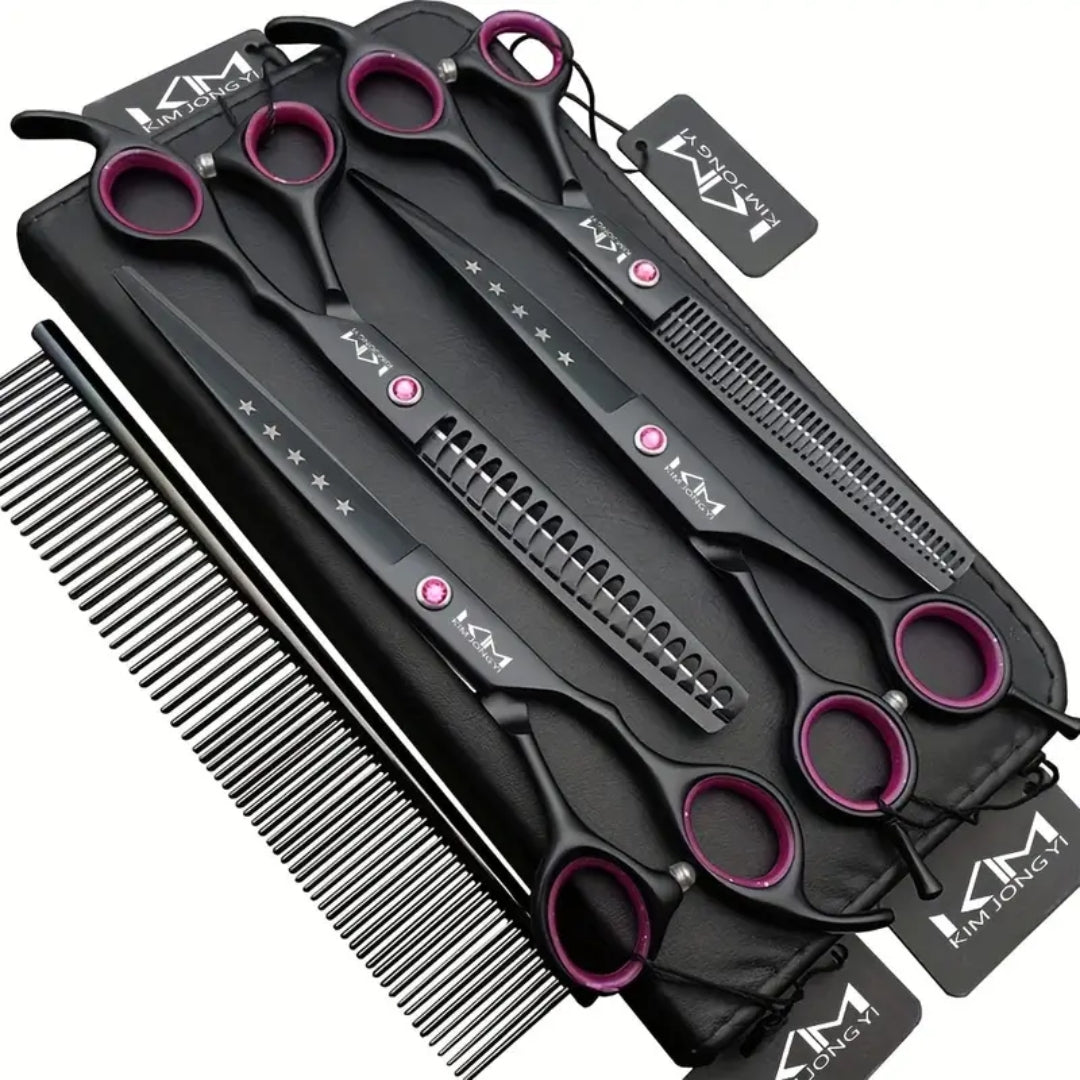 Complete Pet Grooming Scissors Set for Precise Coat Care