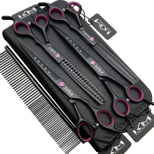 Complete Pet Grooming Scissors Set for Precise Coat Care