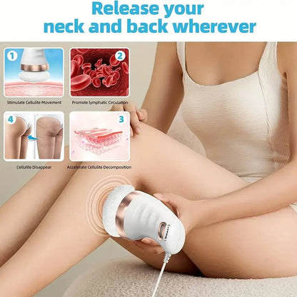 Portable Body Massage Device with 360° Vibration | Speed Adjustable & 3 Reusable Pads