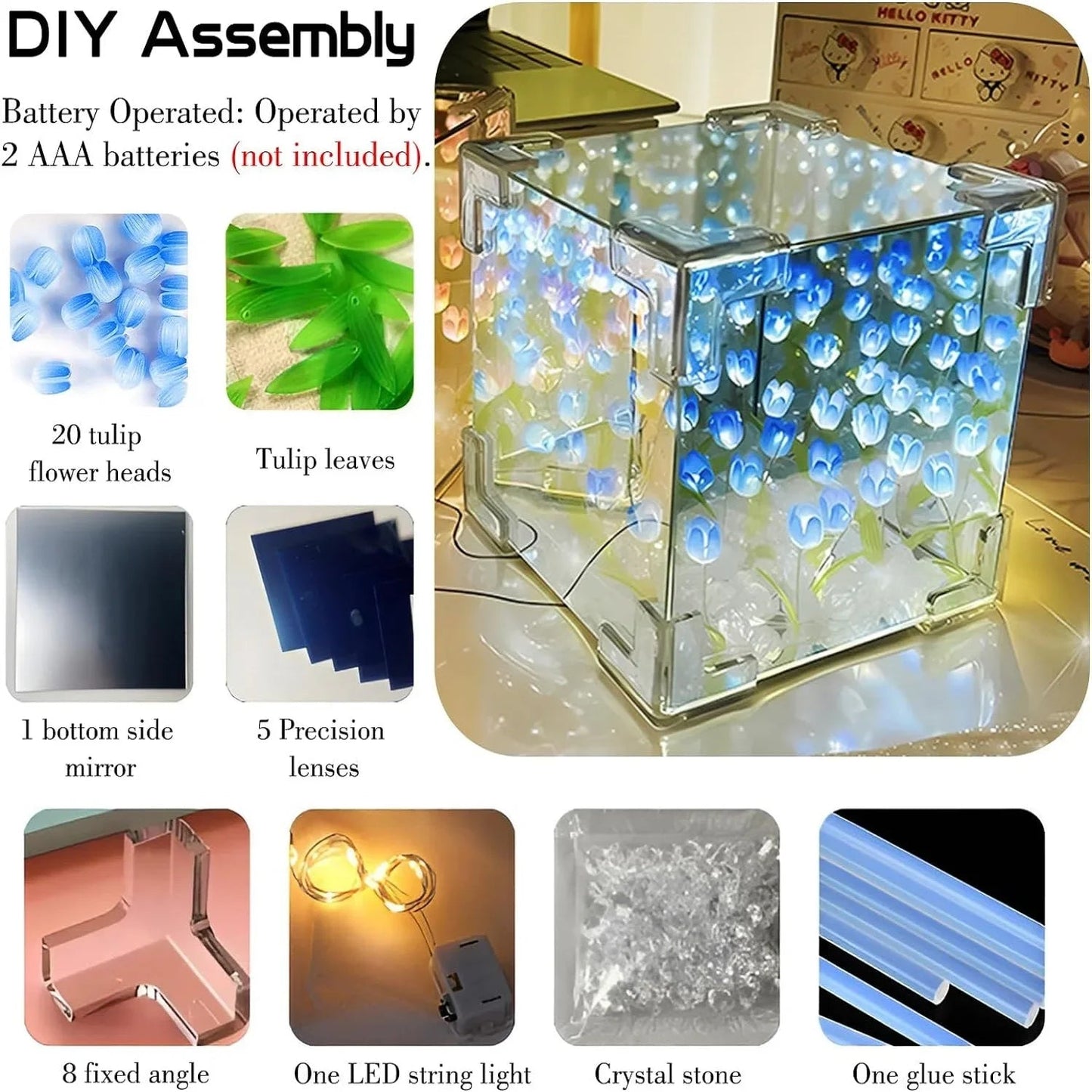 Customizable 3D Floral Cube Night Light