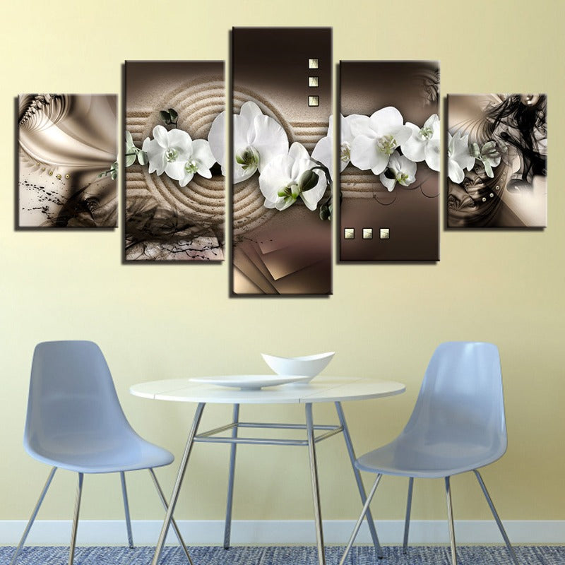 Stunning Five-Piece Floral Canvas Art for Home Decor