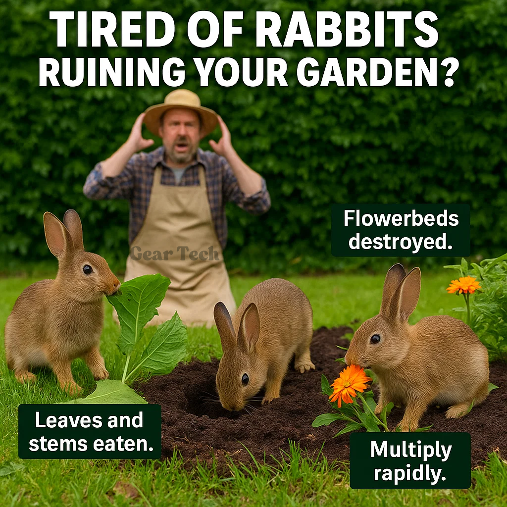 Ultrasonic Rabbit Repellent with Eco-Friendly LED Lighting