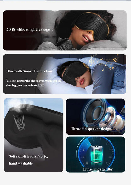 Bluetooth Eye Mask with Sleep Headphones | 3D Blackout Design, Wireless Audio, Adjustable Fit