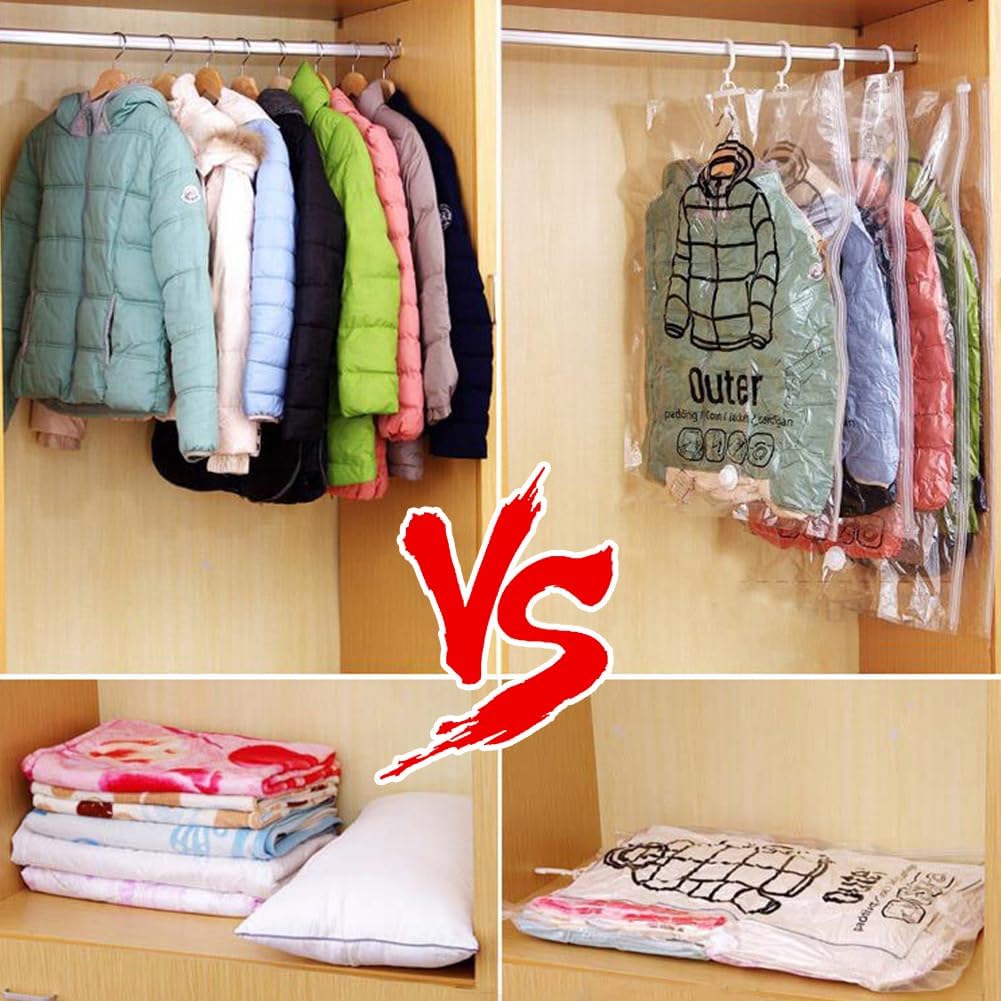 Space-Saving Hanging Vacuum Storage Bag for Clothing