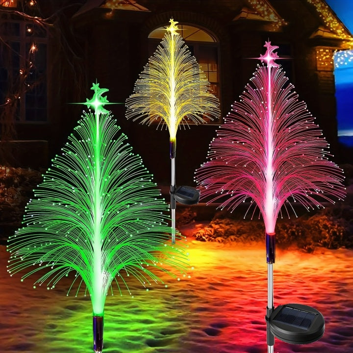 Solar Garden Light Set with 3 Color Changing LED Lights