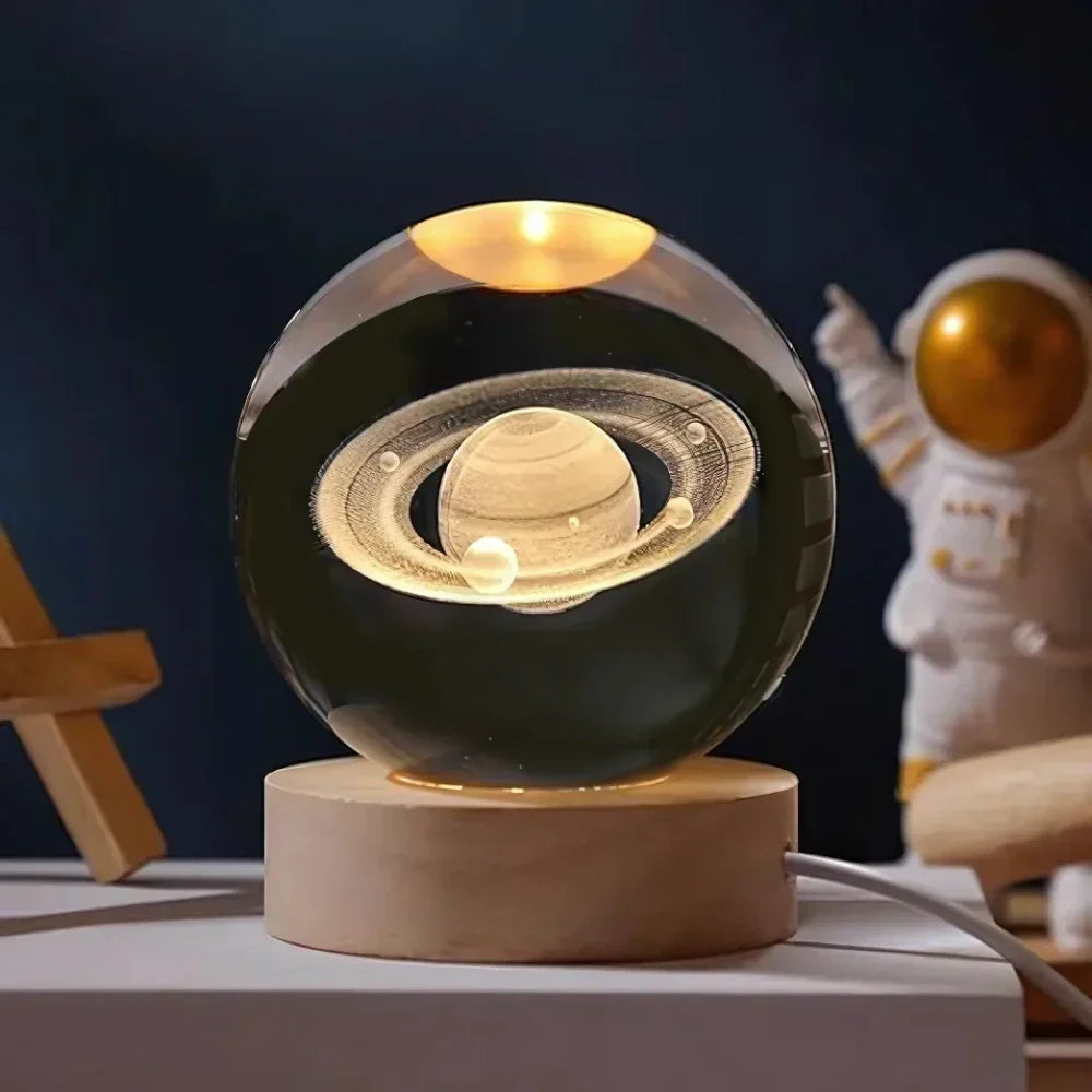 Celestial 3D Engraved Crystal Globe