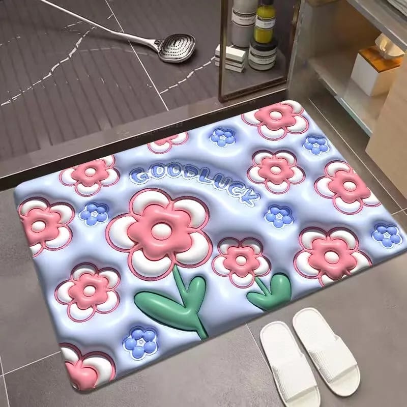 3D Anti-Slip Water-Absorbent Bathroom Mat - AquaGuard