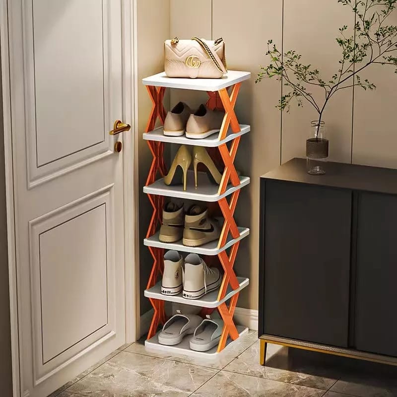 Versatile 6-Tier Shoe Organizer with Durable Plastic Design