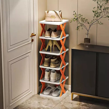 Versatile 6-Tier Shoe Organizer with Durable Plastic Design