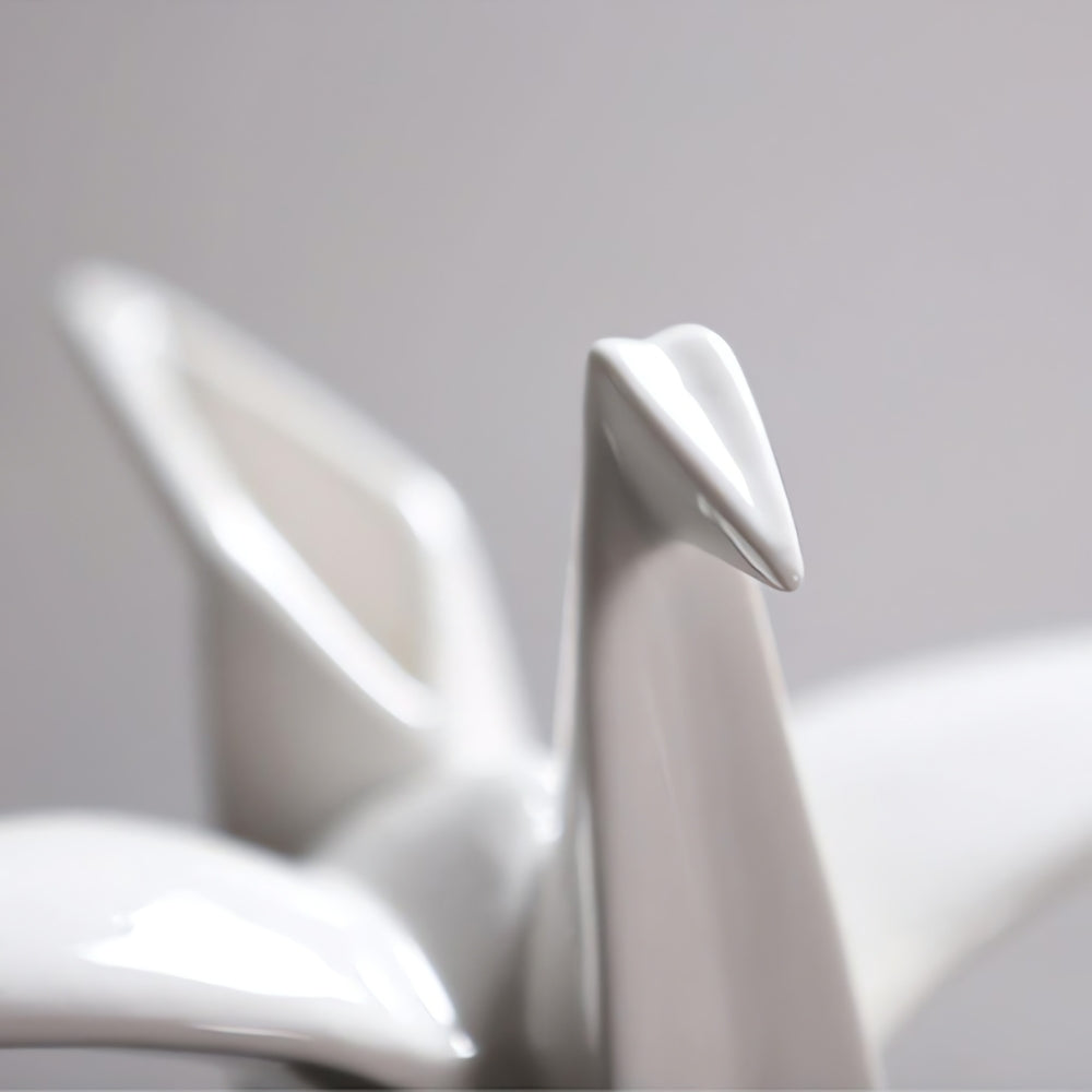 Elegant Origami-Style Ceramic Avian Sculpture