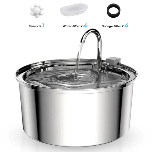 Stainless Steel Cat Water Fountain - 3L Capacity