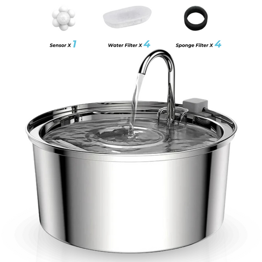 Stainless Steel Cat Water Fountain - 3L Capacity