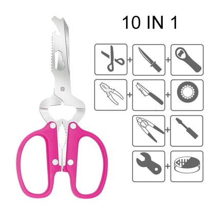 Versatile 10-in-1 Multi-Tool Scissors for Every Task