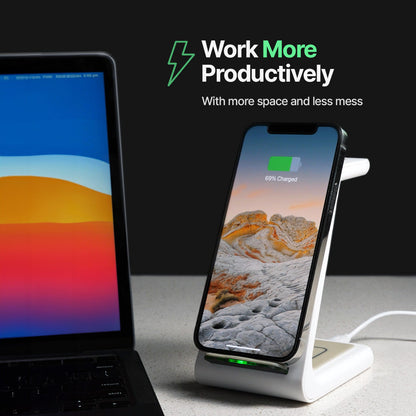 Wireless Charging Hub for Phone, Smartwatch & Earbuds – 3 Devices