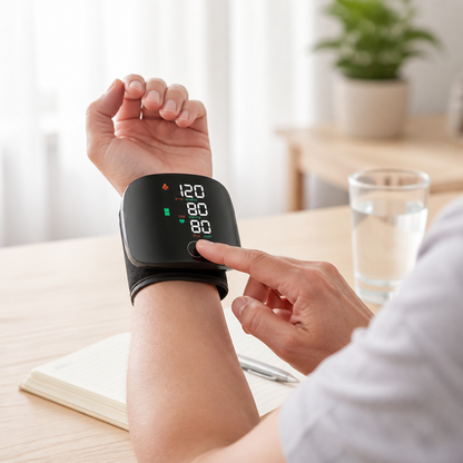 Smart Voice-Enabled Rechargeable Wrist Blood Pressure Tracker