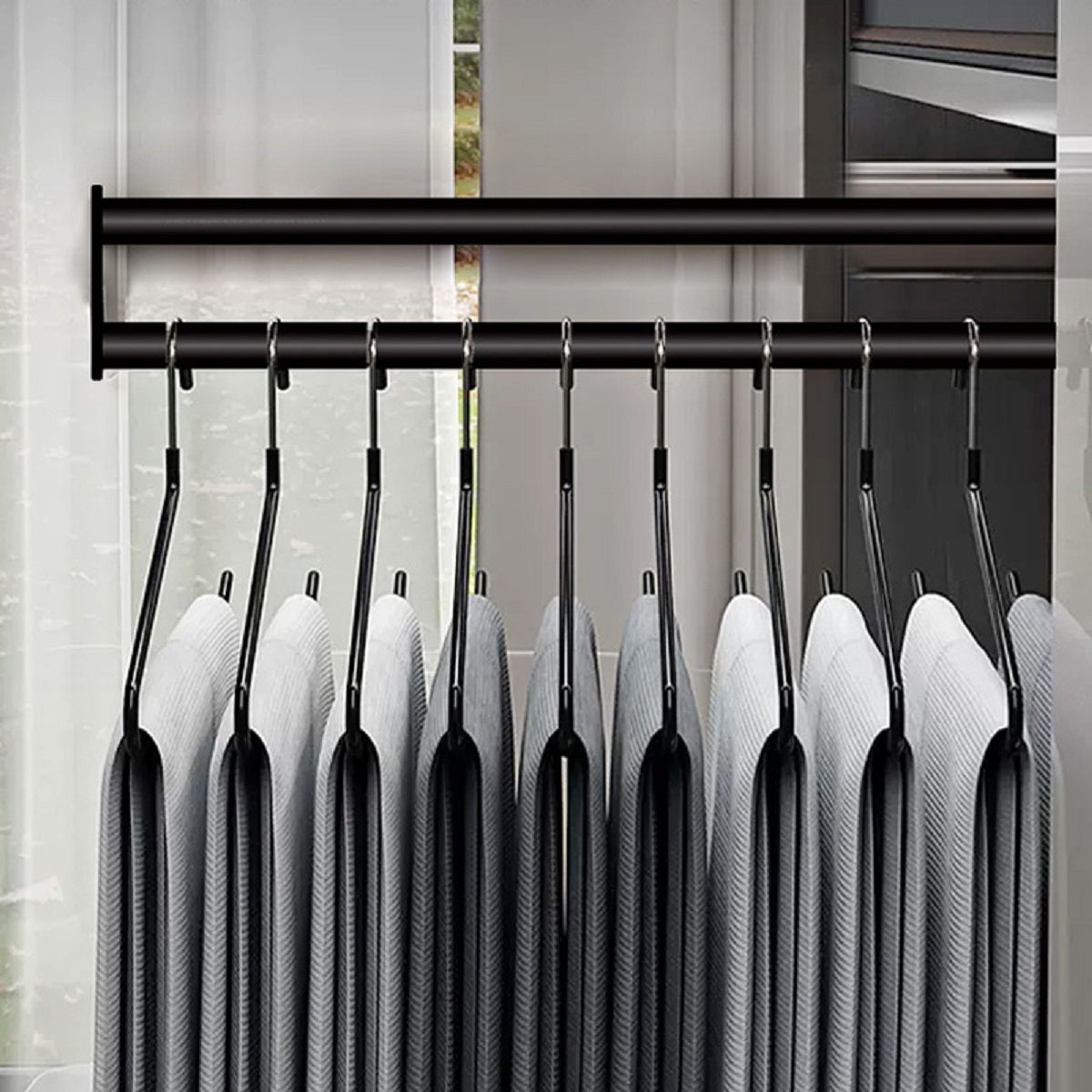 Retractable Closet Clothes Hanger Rod
