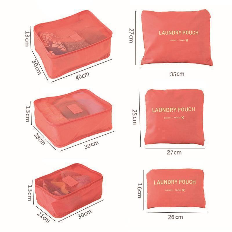 6-Piece Travel Storage Cube Set for Clothing and Accessories