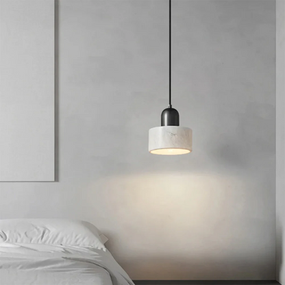 Modern Brass Hanging Lamp for Dining Room with Marble Pendant