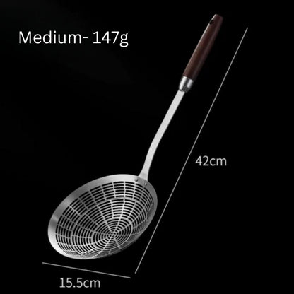 Precision Straining Ladle with Wooden Handle