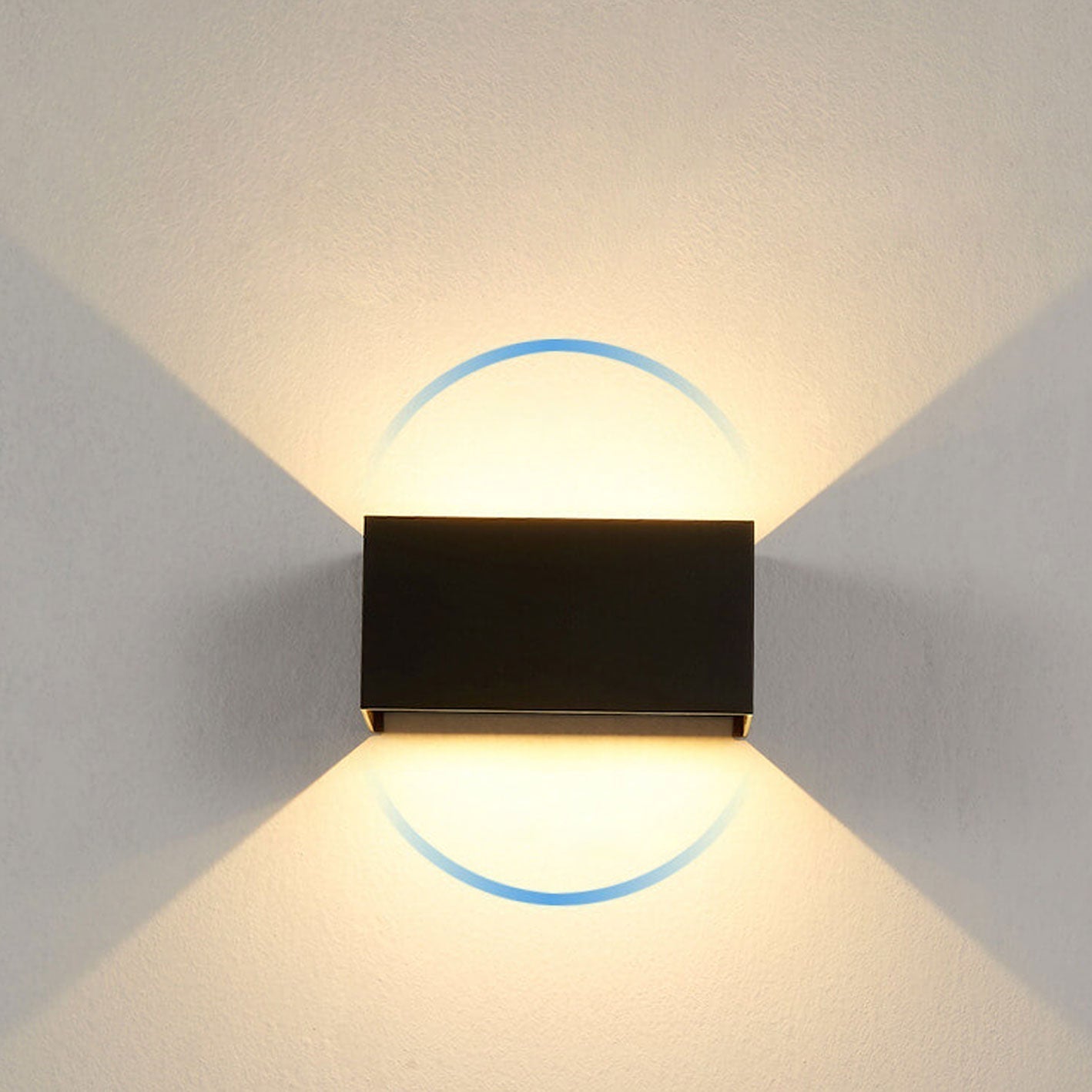 Contemporary Rectangular Waterproof LED Wall Light for Outdoor Use with Dual Light