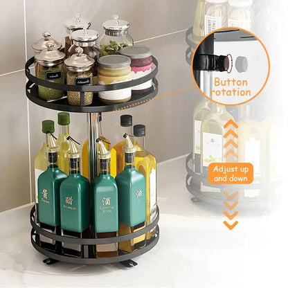 Revolving Spice Organizer with Multi-Layer Design