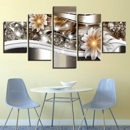 Stunning 5-Piece Floral Canvas Art for Elegant Spaces