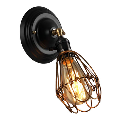 Industrial-Style Wall Light Fixture with Adjustable Iron Design