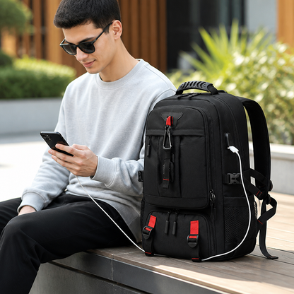 Spacious 60L Smart Travel Backpack with USB Charging