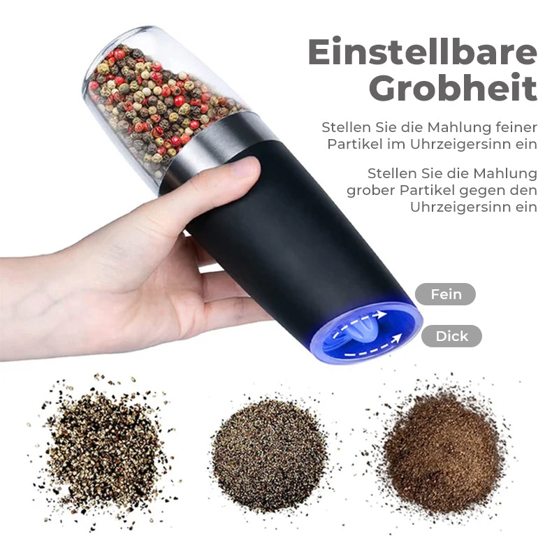 Electric Gravity-Driven Salt and Pepper Grinder