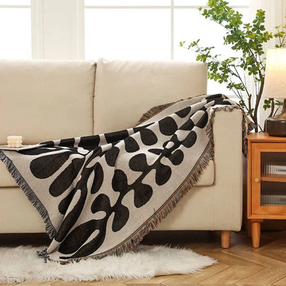 Vintage-Inspired Woven Cotton Throw Blanket