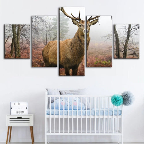 Serene Autumn Deer - 5 Piece Canvas Art Set