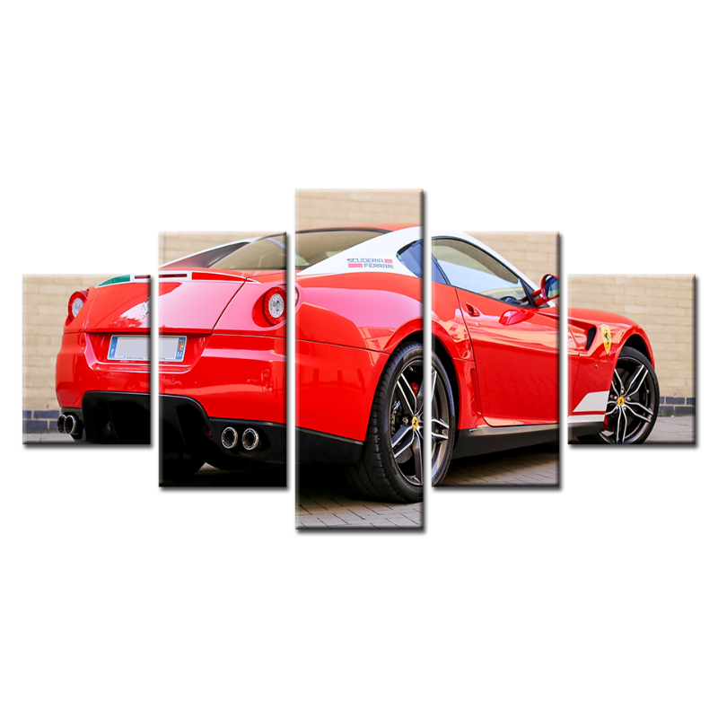 Vibrant 5-Piece Retro Car Canvas Art for Home Decor