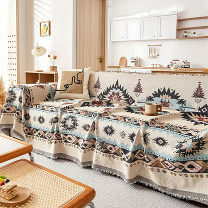 Elegant Chenille Sofa Protector with Artistic Design