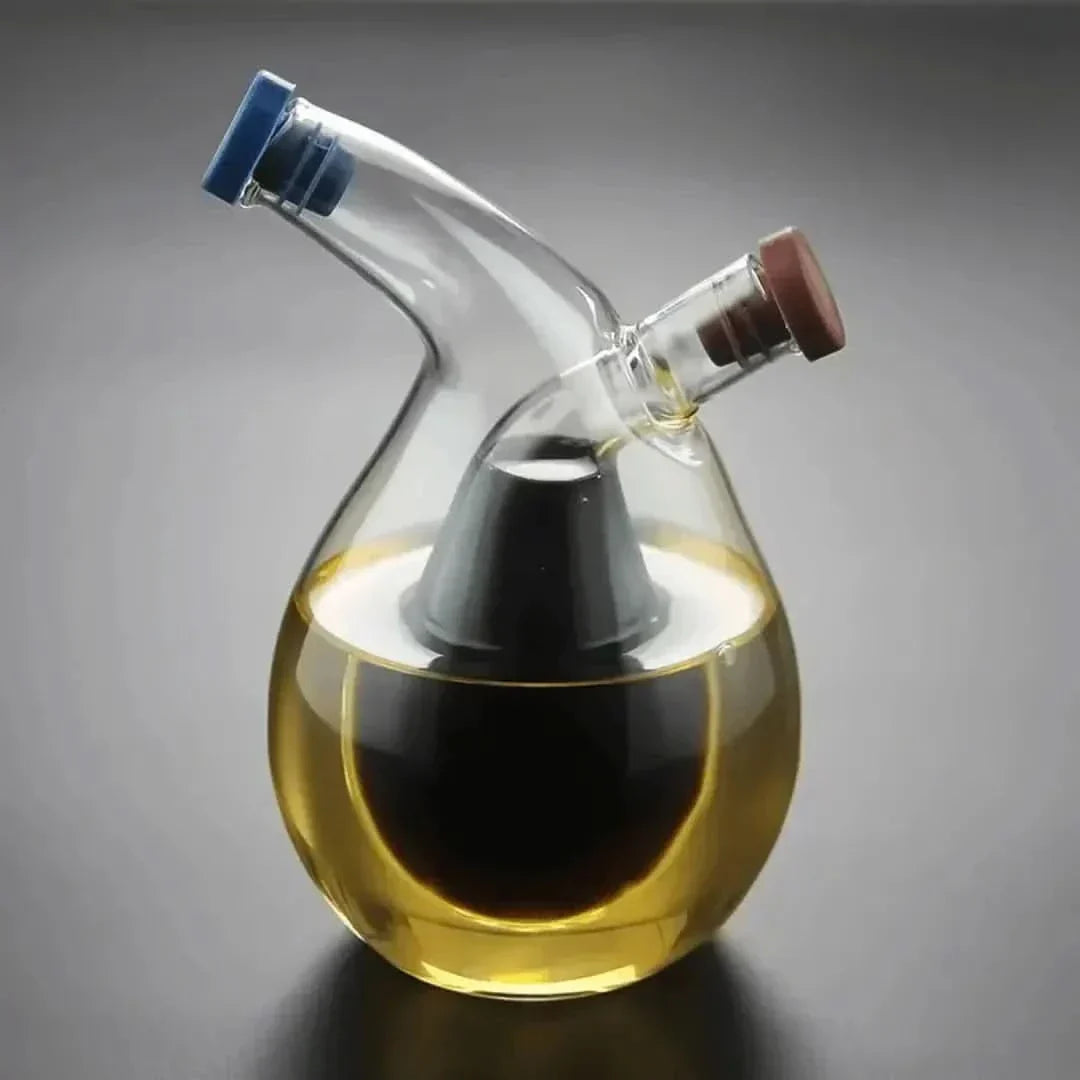 Glass Dispenser Bottle for Oil and Vinegar – Set of Two