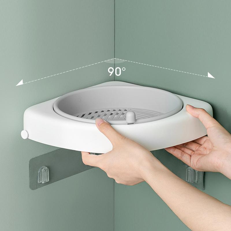 Rotating Corner Shelf for Bathroom Use