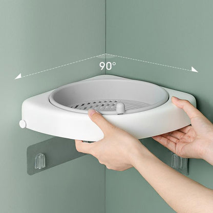 Rotating Corner Shelf for Bathroom Use