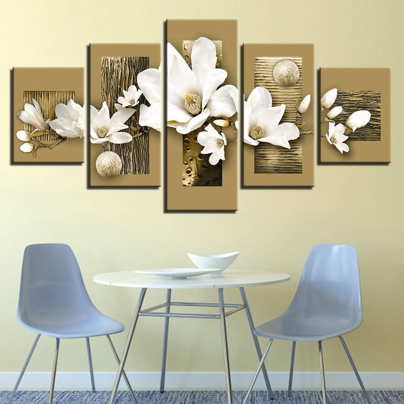 Stunning 5-Piece Floral Canvas Art for Your Home