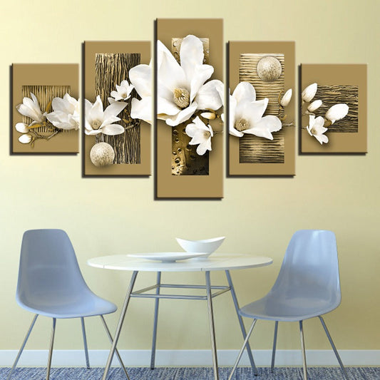 Stunning 5-Piece Floral Canvas Art for Your Home