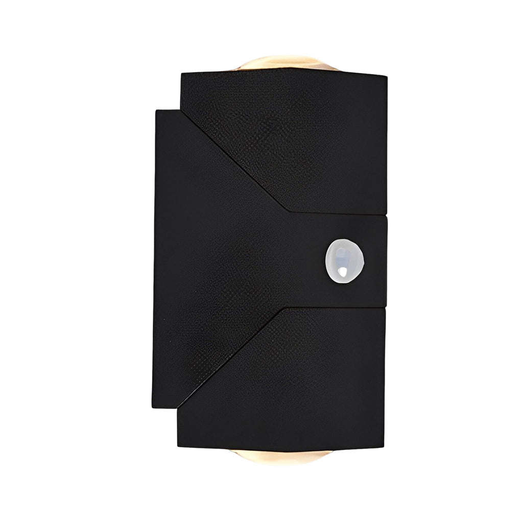 Waterproof Black Wall Lamp with Adjustable Motion Sensor and Up/Down Light