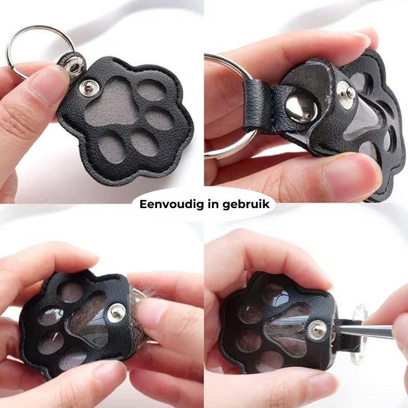Paw Print Memorial Keychain with Inner Compartment
